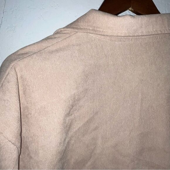 Women's Romwe Tan Long Sleeve Button Down Shacket - Picture 11 of 11